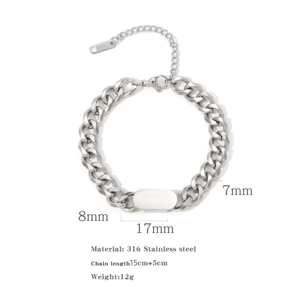 Wholesale Titanium Steel And Stainless Steel Geometric Style Electroplated Heavy Industry Thick Chain Bracelet For Women And Unisex