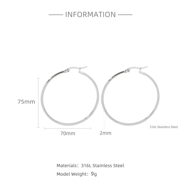 Wholesale Titanium Steel And Stainless Steel Hollow Crescent Earrings With 18K Gold Electroplating