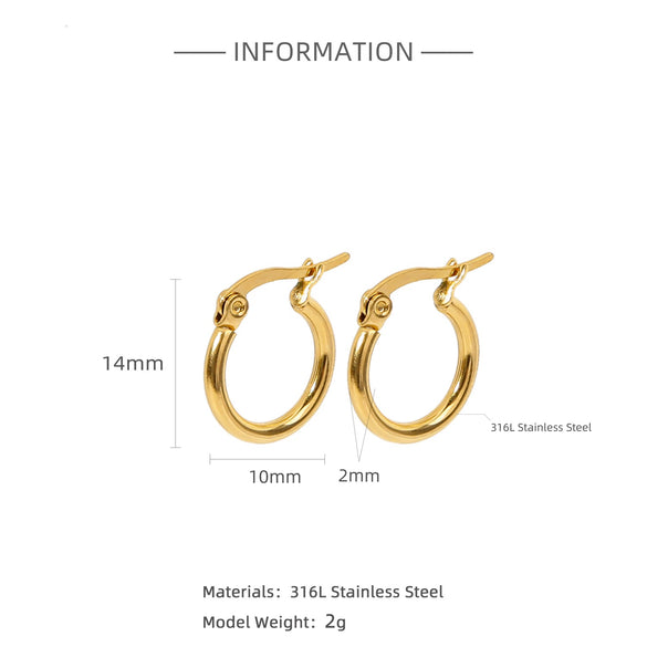 Wholesale Titanium Steel And Stainless Steel Hollow Crescent Earrings With 18K Gold Electroplating