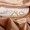 Wholesale Titanium Steel And Stainless Steel Hollow Crescent Earrings With 18K Gold Electroplating