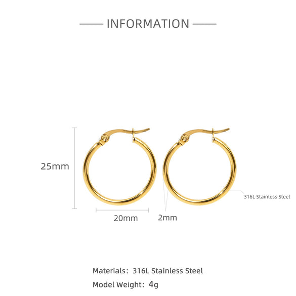 Wholesale Titanium Steel And Stainless Steel Hollow Crescent Earrings With 18K Gold Electroplating