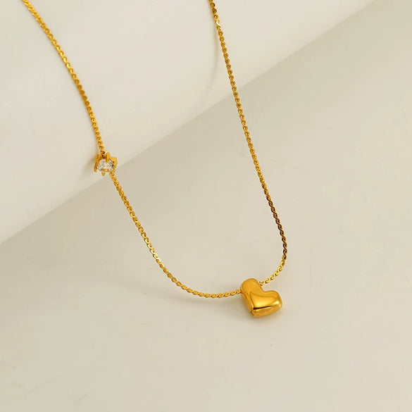 Wholesale Titanium Steel And Stainless Steel Inlaid Zircon Letters Pendant Necklace For Women With Electroplating Treatment