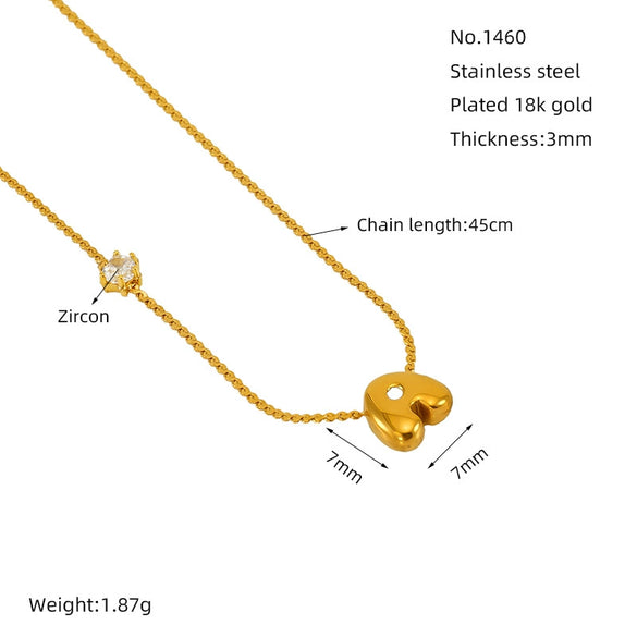 Wholesale Titanium Steel And Stainless Steel Inlaid Zircon Letters Pendant Necklace For Women With Electroplating Treatment