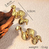 Wholesale Titanium Steel And Stainless Steel Irregular Wave And Heart Shape Earrings With Electroplating Light Luxury Style