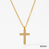 Wholesale Titanium Steel And Stainless Steel Jewelry Suit With Cross Stand Pendant Bear Piglet Small Animal Pattern Electroplated For Women