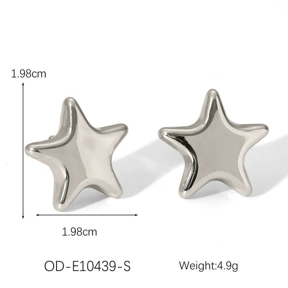 Wholesale Titanium Steel And Stainless Steel Jewelry With Five Pointed Star Pattern Inlay And Vacuum Plating For Women