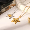 Wholesale Titanium Steel And Stainless Steel Jewelry With Five Pointed Star Pattern Inlay And Vacuum Plating For Women