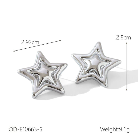 Wholesale Titanium Steel And Stainless Steel Jewelry With Five Pointed Star Pattern Inlay And Vacuum Plating For Women