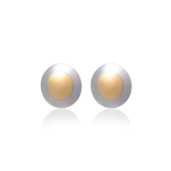 Wholesale Titanium Steel And Stainless Steel 18K Gold Plated Round Earrings Minimalist Style