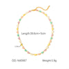 Wholesale Titanium Steel And Stainless Steel Necklace And Bracelet With Oil Drop Design Daisy And Butterfly And Olive Leaf Patterns Vacuum Plated And Handmade Chain For Women