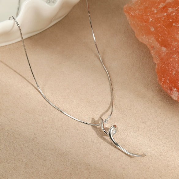 Wholesale Titanium Steel And Stainless Steel Necklace Geometric Line Design Electroplated For Women