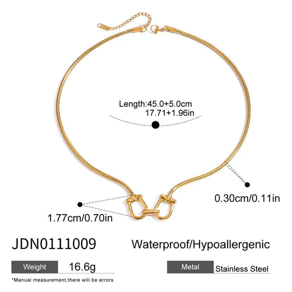 Wholesale Titanium Steel And Stainless Steel Necklace With Geometric Pattern Electroplated Treatment For Women
