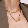 Wholesale Titanium Steel And Stainless Steel Necklace With Geometric Pattern Electroplated Treatment For Women