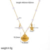 Wholesale Titanium Steel And Stainless Steel Necklace With Star Pattern Electroplated Women's Jewelry
