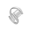 Wholesale Titanium Steel And Stainless Steel Opening Ring Geometric Style Electroplated For Women And Couples