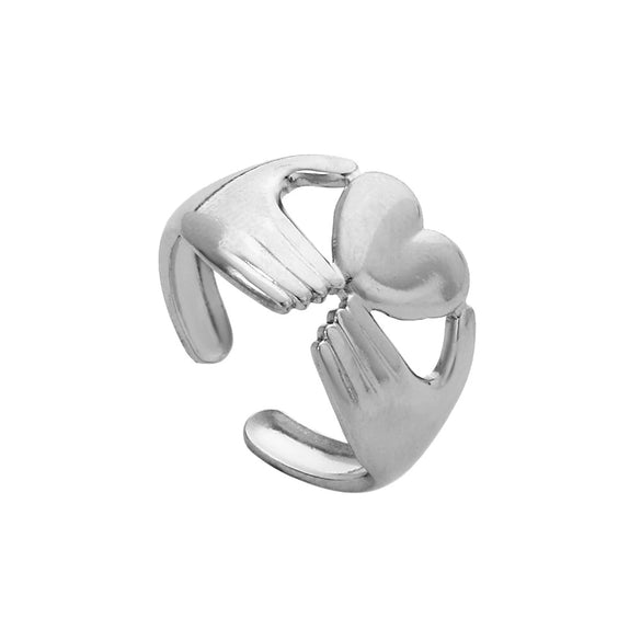 Wholesale Titanium Steel And Stainless Steel Opening Ring Geometric Style Electroplated For Women And Couples
