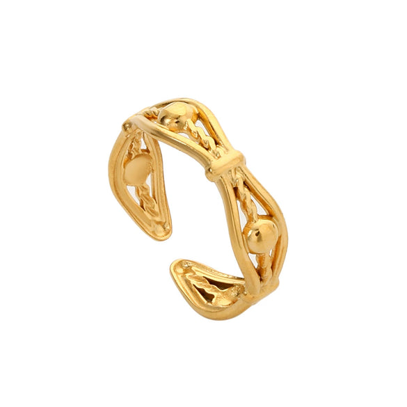 Wholesale Titanium Steel And Stainless Steel Opening Ring Geometric Style Electroplated For Women And Couples