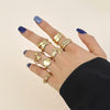 Wholesale Titanium Steel And Stainless Steel Opening Ring Geometric Style Electroplated For Women And Couples