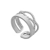 Wholesale Titanium Steel And Stainless Steel Opening Ring Geometric Style Electroplated For Women And Couples