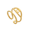Wholesale Titanium Steel And Stainless Steel Opening Ring Geometric Style Electroplated For Women And Couples