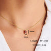 Wholesale Titanium Steel And Stainless Steel Retro Geometric Ochain Necklace With December Birthstone Pendant Plated In 18K Gold Color Unisex