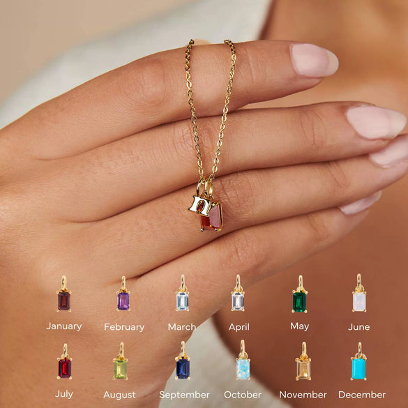 Wholesale Titanium Steel And Stainless Steel Retro Geometric Ochain Necklace With December Birthstone Pendant Plated In 18K Gold Color Unisex