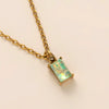 Wholesale Titanium Steel And Stainless Steel Retro Geometric Ochain Necklace With December Birthstone Pendant Plated In 18K Gold Color Unisex