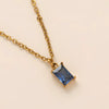 Wholesale Titanium Steel And Stainless Steel Retro Geometric Ochain Necklace With December Birthstone Pendant Plated In 18K Gold Color Unisex