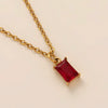 Wholesale Titanium Steel And Stainless Steel Retro Geometric Ochain Necklace With December Birthstone Pendant Plated In 18K Gold Color Unisex