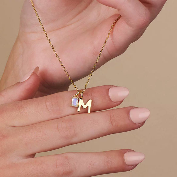 Wholesale Titanium Steel And Stainless Steel Retro Geometric Ochain Necklace With December Birthstone Pendant Plated In 18K Gold Color Unisex