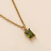 Wholesale Titanium Steel And Stainless Steel Retro Geometric Ochain Necklace With December Birthstone Pendant Plated In 18K Gold Color Unisex