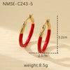 Wholesale Titanium Steel And Stainless Steel Retro Geometric Round Earrings With Oil Dropping Design And Electroplating Treatment For Women