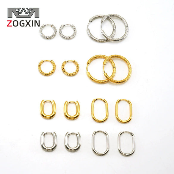 Wholesale 316L Stainless Steel And 316L Stainless Steel Simple Geometric Electroplated Flower Coil Earrings Unisex