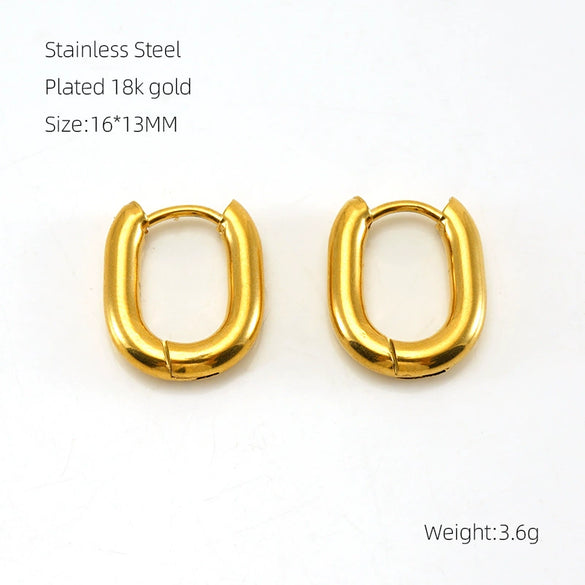 Wholesale 316L Stainless Steel And 316L Stainless Steel Simple Geometric Electroplated Flower Coil Earrings Unisex