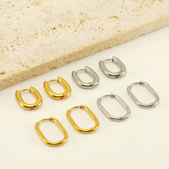 Wholesale 316L Stainless Steel And 316L Stainless Steel Simple Geometric Electroplated Flower Coil Earrings Unisex