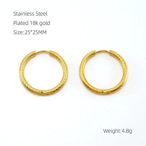 Wholesale 316L Stainless Steel And 316L Stainless Steel Simple Geometric Electroplated Flower Coil Earrings Unisex
