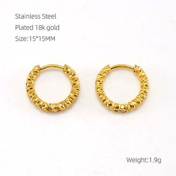 Wholesale 316L Stainless Steel And 316L Stainless Steel Simple Geometric Electroplated Flower Coil Earrings Unisex