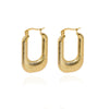 Wholesale Titanium Steel And Stainless Steel U Shaped Ladies Earrings With Pvdp Furnace Real Gold Treatment