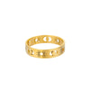 Wholesale Titanium Steel And Stainless Steel Unisex Couple Ring With Sun Hollow Crescent Interlaced Design And Electroplating
