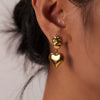 Wholesale Titanium Steel And Stainless Steel Women's High Polished 14K Gold Plated Electroplated Irregular Heart Shape Geometric Pendant Earrings