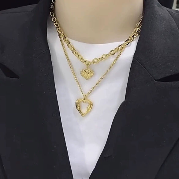 Wholesale Titanium Steel Angel Wings Heart Love Necklace For Female With Woolen Clavicle Chain