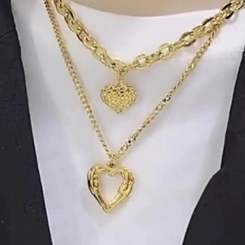 Wholesale Titanium Steel Angel Wings Heart Love Necklace For Female With Woolen Clavicle Chain