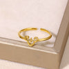 Wholesale Titanium Steel Animal Zodiac Cartoon Characters Electroplated Golden Turtle Ring For Unisex