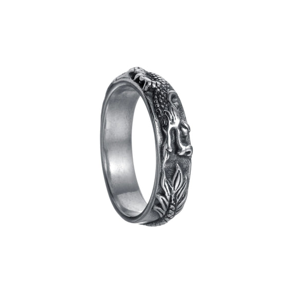 Wholesale Titanium Steel Animal Zodiac Dragon Shape Ring Electroplated Jewelry