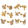 Wholesale 316L Stainless Steel Animal Zodiac Fashion Electroplated Women's Earrings