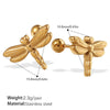 Wholesale 316L Stainless Steel Animal Zodiac Fashion Electroplated Women's Earrings