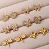 Wholesale 316L Stainless Steel Animal Zodiac Fashion Electroplated Women's Earrings