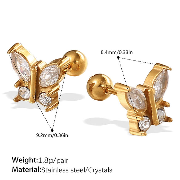 Wholesale 316L Stainless Steel Animal Zodiac Fashion Electroplated Women's Earrings