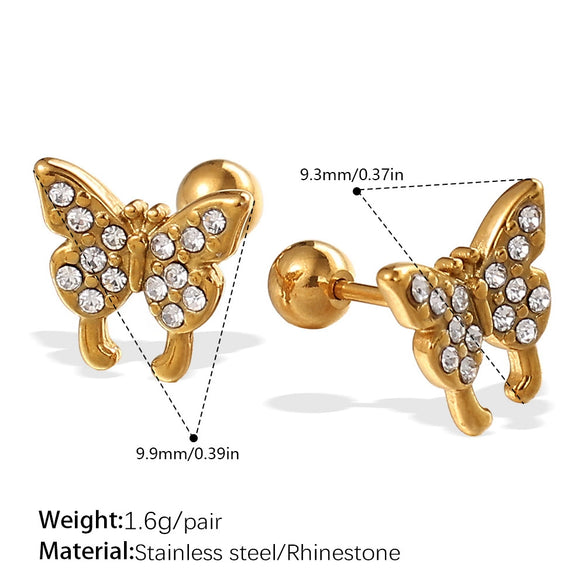 Wholesale 316L Stainless Steel Animal Zodiac Fashion Electroplated Women's Earrings