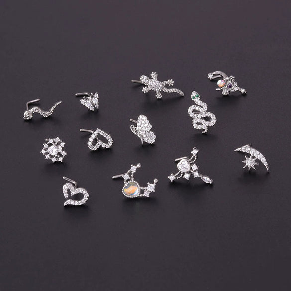 Wholesale Titanium Steel Animal Zodiac Nose Piercing Jewelry With Electroplating For Women
